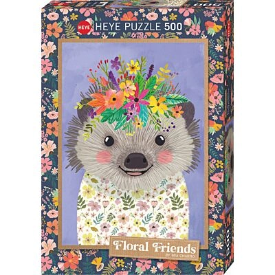 Puzzle 500 Pcs Floral Friends, Funny Hedgehog