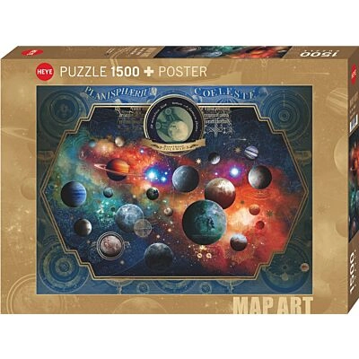 Puzzle 1500 Pcs Map Art, Space World