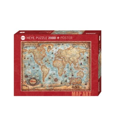Puzzle 2000 Pcs Map Art, The World