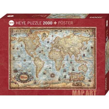 Puzzle 2000 Pcs Map Art The World, HY29845