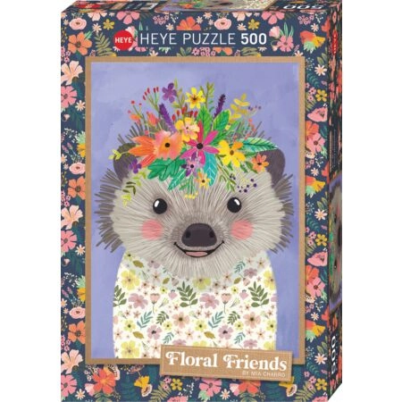 Puzzle 500 Pcs Floral Friends, Funny Hedgehog