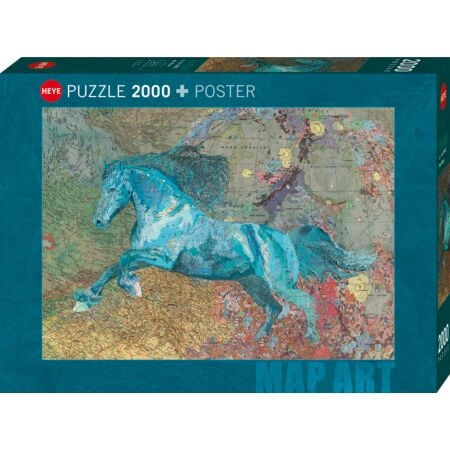 Puzzle 2000 Pcs Map Art Map Horse, HY30092
