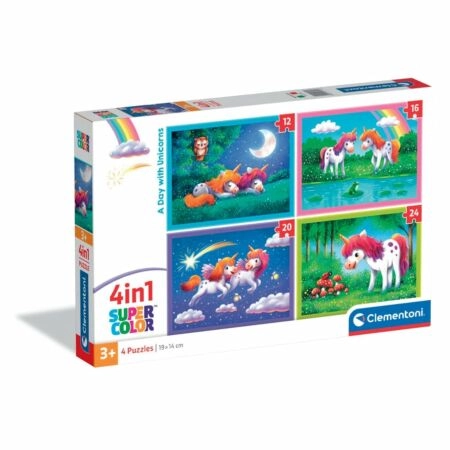 Puzzle 4 in 1 A Day With Unicorns