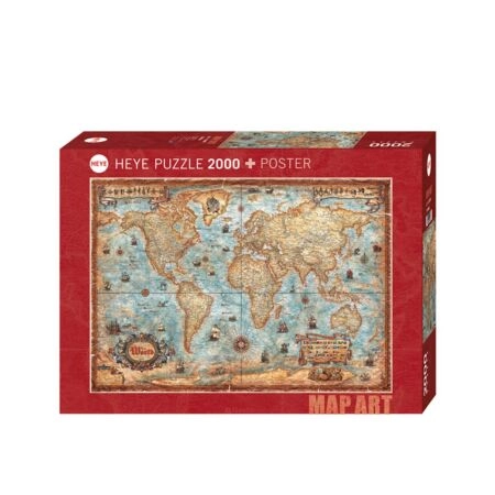 Puzzle 2000 Pcs Map Art, The World