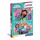 Puzzle 2x60 Pcs Gabby Dollhouse