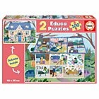 Puzzle 2x100 Pcs Casa Inside/Outside