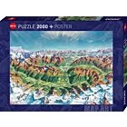 Puzzle 2000 Pcs Map Art, Alpine Mountain World