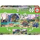 Puzzle 2x100 Pcs Dino World