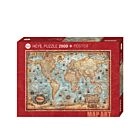 Puzzle 2000 Pcs Map Art, The World