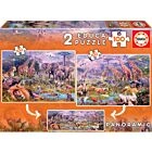 Puzzle 2x100 Pcs Animais Selvagens