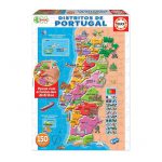 Puzzle de 150 peças da EDUCA com mapa de Portugal e os seus distritos