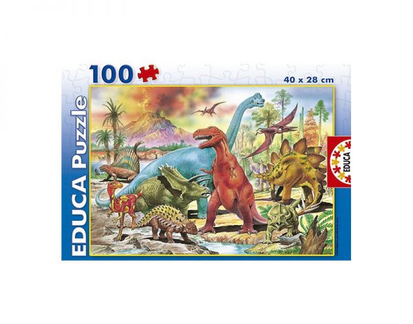 Educa Borrás - Dinossauros - Puzzle 100 peças, PUZZLE 100+ pçs