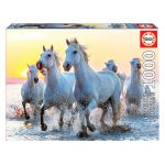 Puzzle 1000 Cavalos brancos ao entardecer