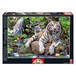 Puzzle 1000 Pcs Tigres Brancos de Bengala