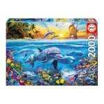 Puzzle 2000 Pcs Família de Golfinhos