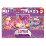 Puzzle 3×500 Pcs Paisagens Tropicais