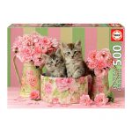 Puzzle 500 Pcs Gatinhos com Rosas