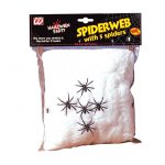 Teia de Aranha Branca c 5 aranhas 100grs