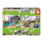 Puzzle 2 x 100 Dino World