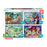 Multi 4 Puzzles Clásicos Disney (Aladdin, Jungle Book, Alicia, Peter Pan)