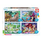 Multi 4 Puzzles Clásicos Disney (Aladdin, Jungle Book, Alicia, Peter Pan)