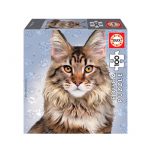 Puzzle de 100 peças com a imagem dum gato Maine Coon