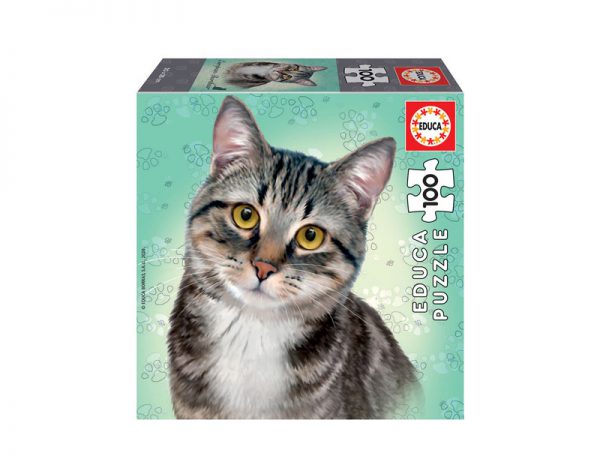 Puzzle de 100 peças com a imagem dum gato europeu