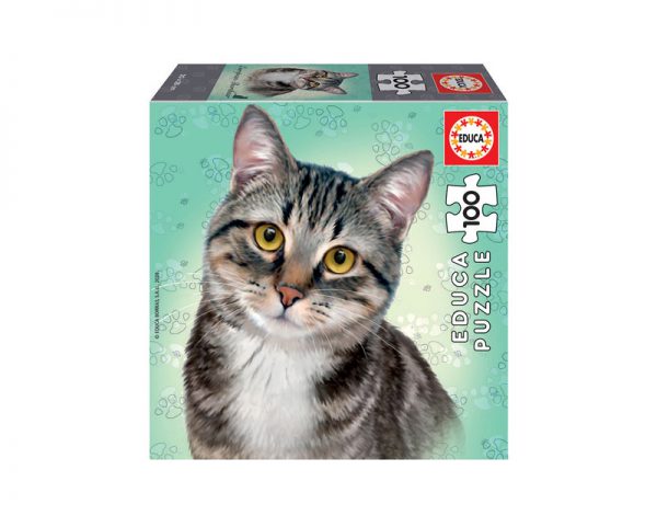 Puzzle de 100 peças com a imagem dum gato europeu