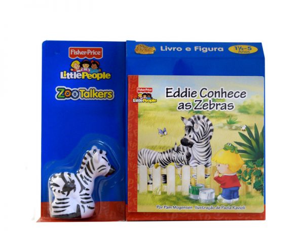 Livro educativo com figura incluída da Fisher Price sobre Zebras.