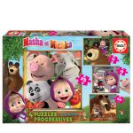 Puzzles-Progressivos-Masha-e-o-Urso-12+16+20+25-EDUCA-18642